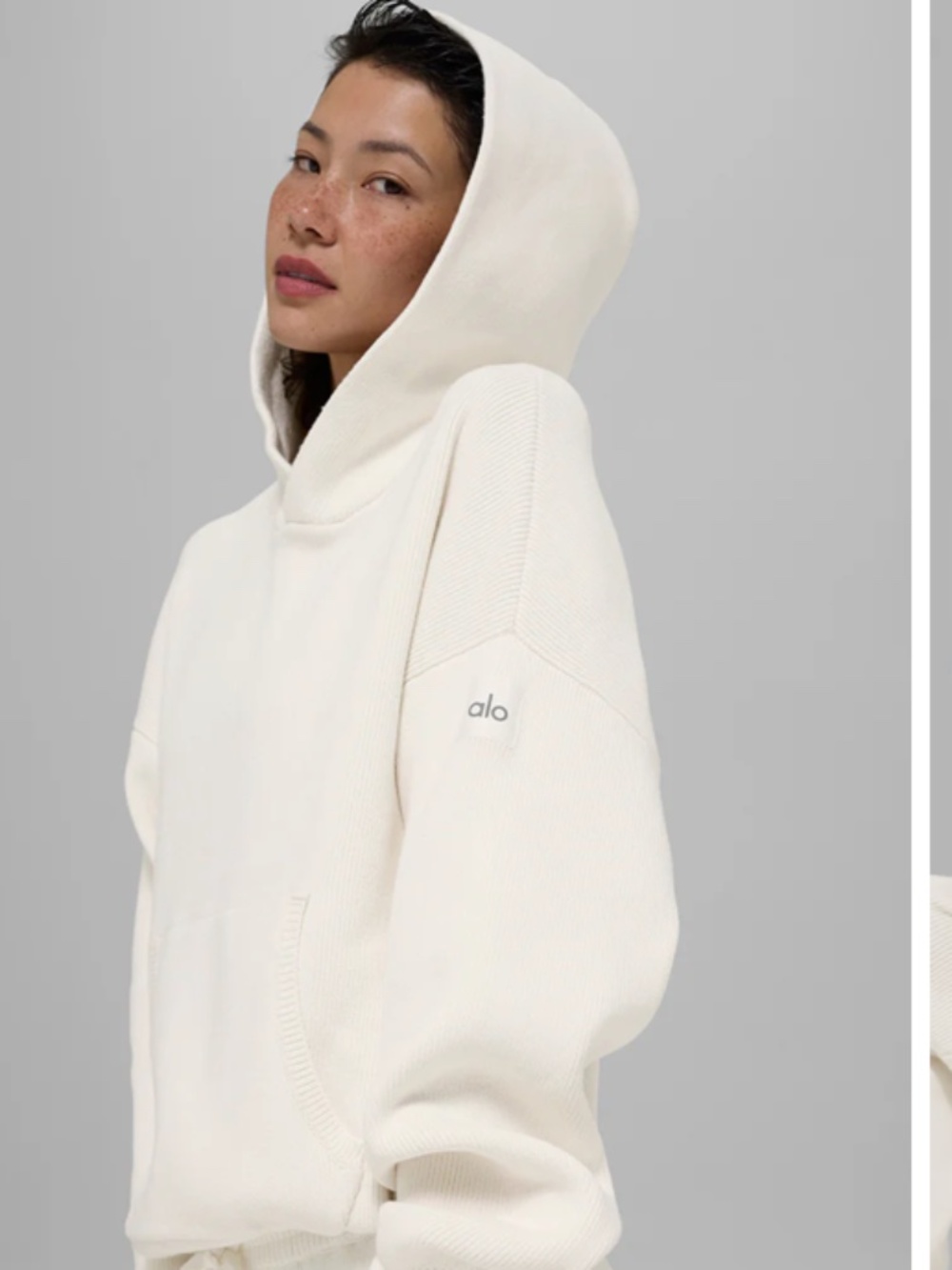NWOT Alo Scholar Hooded Sweater - Ivory, L